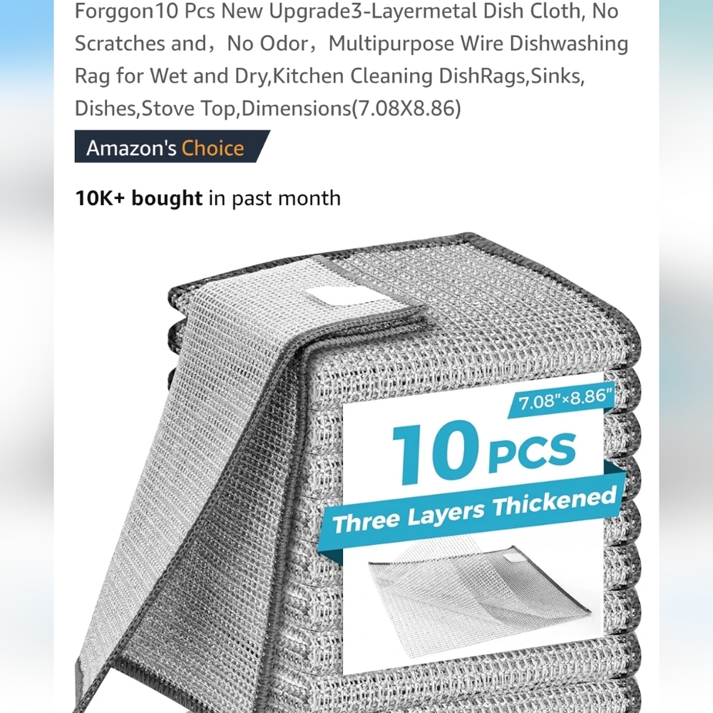 Gray 3-Layer Dish Cloth Set